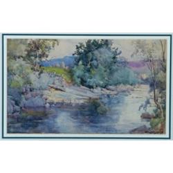 P**E**B** (19th/20th Century), Scottish, GARRY RIVER NEAR SALMON LEAF, PITLOCHRY, Watercolour;...