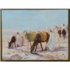 Image 1 : John Sydney Steel (1863-1932), Scottish, ARABS WATERING HORSES IN THE DESERT , Oil on canvas; s...