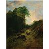 Image 1 : Pollock Sinclair Nisbet (1848-1922), Scottish, SHEPHERD AND LONG-HORNED SHEEP ON A HIGHLAND PAT...