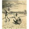 Image 1 : Luis Martinez Pedro (1910- ), Cuban, FISHERMEN, Crayon drawing; signed and dated 41 lower right...