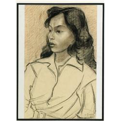 Nicolaas Schrier (1900-1989), Dutch, INDONESIAN BEAUTY WITH CLOSED EYES; INDONESIAN MODEL IN PR...