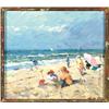 Image 1 : Nicholas (Niek) van der Plas (1954- ), Dutch, CHILDREN ON THE BEACH, Oil on panel; signed lower...