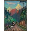 Image 1 : Leonardus Joseph Eland (1884-1954) , Dutch, OX CARTS ON INDONESIAN TRAIL, Oil on canvas; signed...