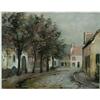 Image 1 : Jan Jurrien Moolhuzien (1900-), Dutch, VILLAGE STREET, Oil on canvas; signed lower left, titled...