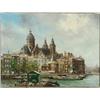 Image 1 : C**A** Steefkerk (1884-1968), Dutch, AMSTERDAM HARBOUR, Oil on canvas; signed lower left, 12"...