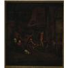 Image 1 : Manner of Adriaen van Ostade (1610-1689), Dutch, PEASANTS IN AN INN, Oil on canvas, 16.5" x 1...