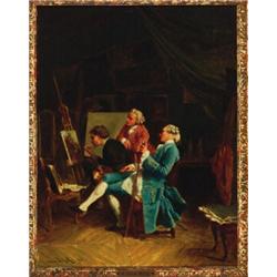 **Van Wyk (19th/20th Century), Dutch, THE CONNOISSEUR, Oil on canvas; signed and dated 93 lower...