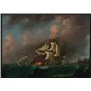 Image 1 : Manner of Ludolf Bakhuyzen (1631-1708), Dutch, SHIPPING IN STORMY SEAS, Oil on canvas; initiall...