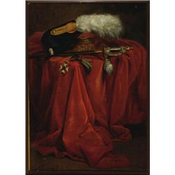 Nicolaas Pieneman (1809-1860), Dutch, AN OFFICER'S ACCOUTREMENT, Oil on canvas laid down on pan...