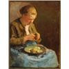 Image 1 : Evert Pieters (1856-1932), Dutch, PEELING POTATOES, Oil on board; signed upper right, signed ve...