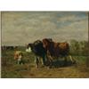 Image 1 : Johannes Hubertus Leonardus de Haas (1832-1908), Flemish, COWS IN A PASTURE, Oil on panel; sign...