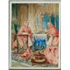 Image 1 : Louis Morin (1855- 1938), French, CARDINALS PLAYING CHESS, Watercolour; signed lower left, 19...