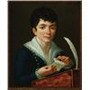 Image 1 : Attributed to Louis Boilly (1761-1845), French, BOY FOLDING A LETTER, Oil on canvas; bears sign...