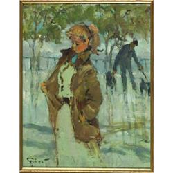 Pierre Grisot (1911-1995), French, PARISIENNE , Oil on masonite; signed lower left, titled to g...