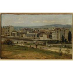 Manner of Stanislas (Victor Edward) LTpine (1835-1892), French, VIEW OF A TOWN, Oil on canvas l...