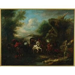 Attributed to Jacques Phillipe de Loutherbourgh II (18th/19th Century), French, THE AMBUSH-REVE...