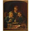 Image 1 : 19th Century German, THE HEARTY MEAL, Oil on canvas, 36" x 21.5" - 91.4 x 54.6 cm., See ill...