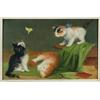 Image 1 : Hedwig Oehring (1855- ?), German, KITTENS PLAYING WITH A BUTTERFLY, Oil on panel; signed at Mun...