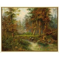 Attributed to (Gottlieb Daniel) Paul Weber (1823-1916), German/American, EARLY FALL; DUCK POND,...