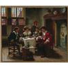 Image 1 : Albert Friedrich Schr÷der (1854-1939), German, A JOVIAL ROUND OF MEN IN A TAVERN, Oil on panel;...