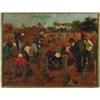 Image 1 : Ferenc Gaal (1891-1956), Hungarian, FIELDWORKERS, Oil on board; signed lower right, 13.8" x 1...