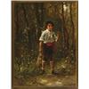 Image 1 : Lajos Bruck (1846-1910), Hungarian, THE YOUNG HUNTER, Oil on canvas; signed lower right, 30"...