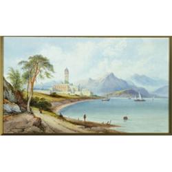 F** Catano (19th/ 20th Century), Italian, LAKE COMO, ITALY, Watercolour; signed lower right, ...