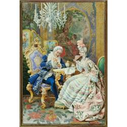 Roberto Raimondi (1877-1961 ), Italian, THE ETERNAL GALLANT; THE INTERESTING LECTURE, Pair of w...