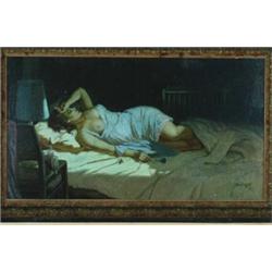 Grigory Andreyevich Goncharov (1913- ), Russian, MATERNITY, Oil on canvas; signed in cryllics a...