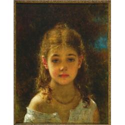 Alexej Alexejewitsch Charlamoff (Harlamoff) (1842-1915), Russian, MIGNON, Oil on canvas; signed...