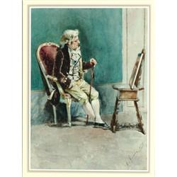 Juan Comba y Garcia (1852-1924), Spanish, THE CONNOISSEUR, Watercolour; signed and dated 1878 l...