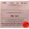 Image 2 : 5 cents 1919; ICCS MS-60.