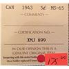 Image 2 : 5 cents 1943; ICCS MS-65.