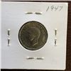 Image 2 : 5 cents 1947; F-12 Dot, corrosion.