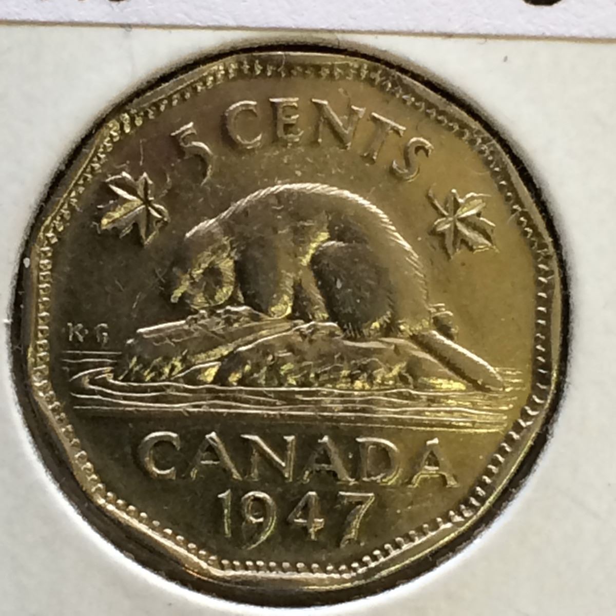 5 cents 1947 in Very-Fine Dot.