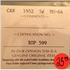 Image 2 : 5 cents 1952; ICCS MS-64.