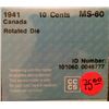 Image 2 : 10 cents 1941; CCCS MS-60 Rotated Dies.