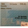 Image 2 : 10 cents 1964; CCCS MS-63 Heavy Cameo.