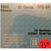 Image 2 : 25 cents 1950; CCCS MS-64.