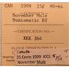 Image 2 : 25 cents 1999; ICCS MS-64 November Mule, Numismatic BU.