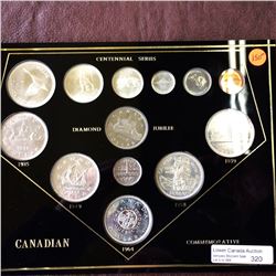Canadian Commemorative Set in hard plastic holder; Contains a full set of 1967 coins from 1 cent to 