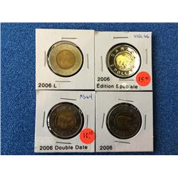 Canada two dollars mint state lot of 4 coins.