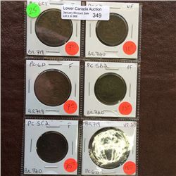 Assorted lot of tokens, lot of 6 pieces.