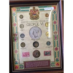 Superb Frame with George VI coins and stamps.