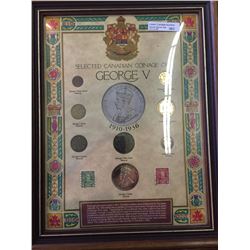 Superb Frame with George V coins and stamps.