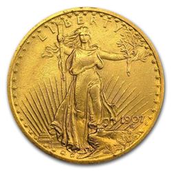 1907 $20 St. Gaudens Gold Double Eagle