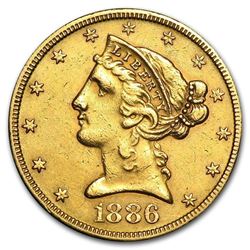 $5 Liberty Gold Half Eagle 1839 - 1908