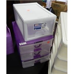 ORGANIZER - WHITE - 1 X 1 DRAWER & PURPLE 1 X 3 DRAWER = 2 TTL