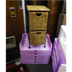 ORGANIZER - WICKER - 1 X 2 DRAWER & PURPLE 1 X 5 DRAWER = 2 TTL