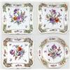 Image 1 : Kínálótál, 4 db cseh, 19. sz. vége, festett aranyozott porcelán, áttört peremmel